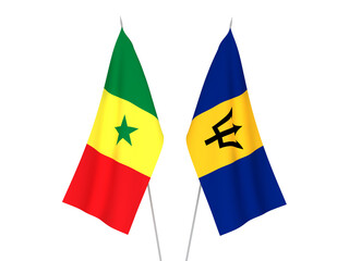 Barbados and Republic of Senegal flags