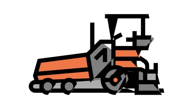 paver construction car vehicle color icon animation
