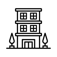 hotel building icon vector design template in white background