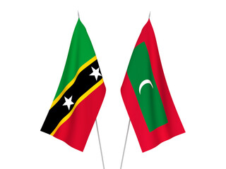 Maldives and Federation of Saint Christopher and Nevis flags