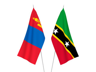 Mongolia and Federation of Saint Christopher and Nevis flags
