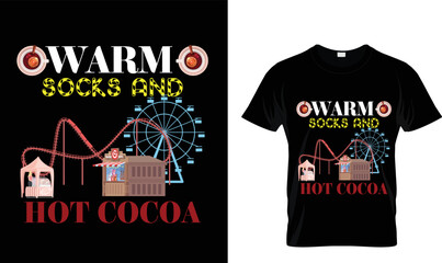 Warm socks and hot cocoa T-shirt design.