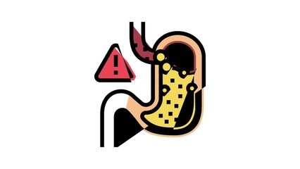gastric reflux color icon animation