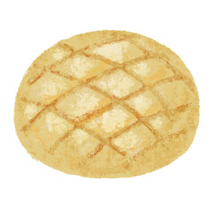 手描き風のメロンパン