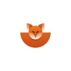 Cute Fox Logo. Fox Kids Icon. Fox vector Illustration