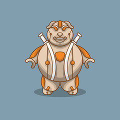 unique mascot logo robot animal pig futuristic