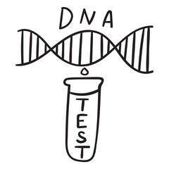 DNA test. Outline icon. Vector graphic design on white background.