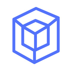 Cube D Box Modeling Technology Icon