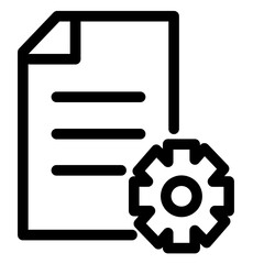 Document File Letter Cog Gear Settings Icon
