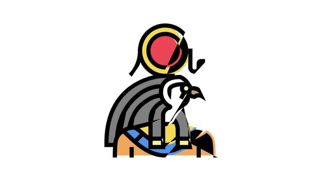 ra egypt god color icon animation