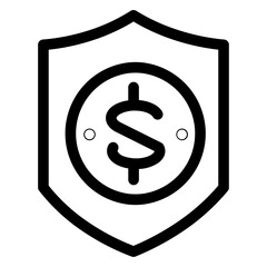 Dollar Protection Secure Shield Icon