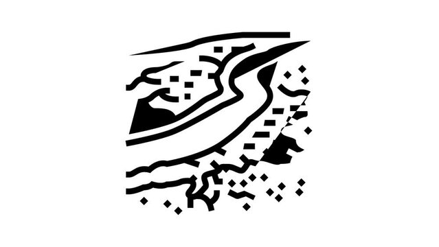 great barrier reef line icon animation