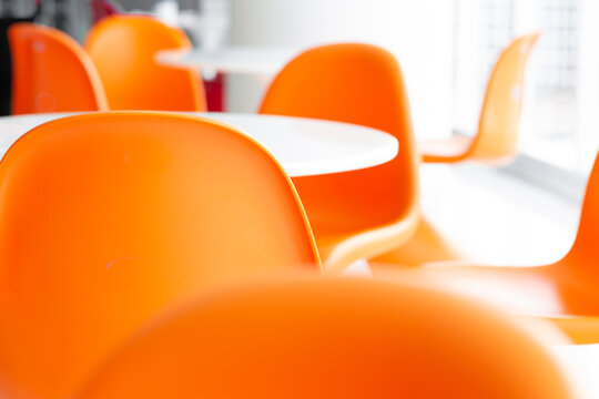 Rows Of Yellow Plastic Chairs