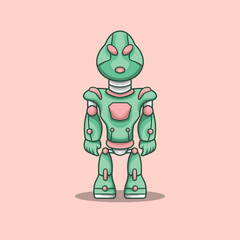 cute humanoid alien mascot logo robot cyborg mecha