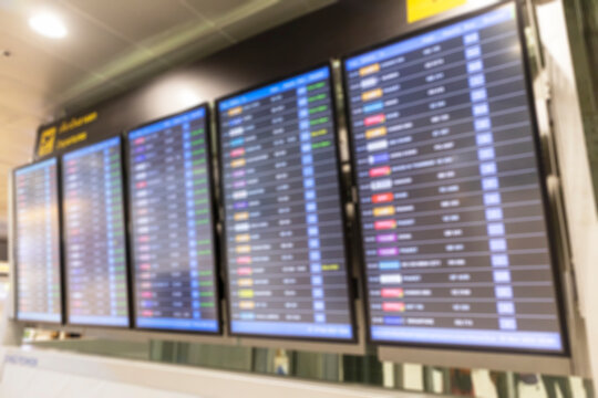Blurred image of airport travel board