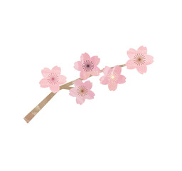 水彩風　桜のカットイラスト素材　春・花・飾り・あしらい・かわいい