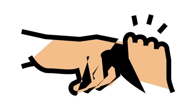 palmar grasp reflex color icon animation