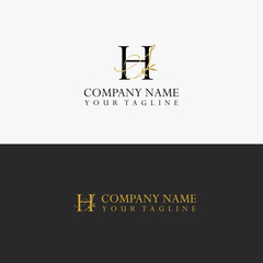 The initials of the H and S cursive logo are luxurious and simple.