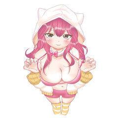 ピンクリボン運動・可愛い女の子イメージ