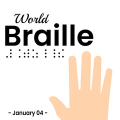 international world braille day simple background with copy space