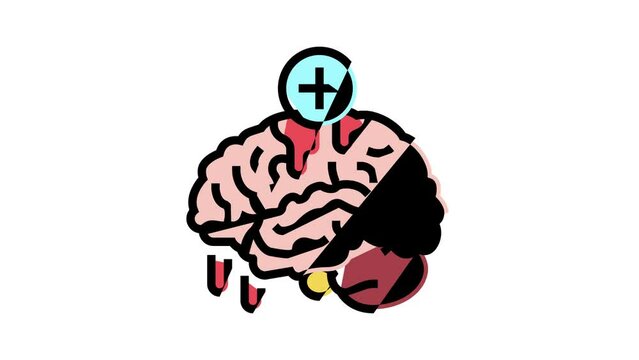 brain bleed stoppage color icon animation