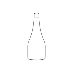 Outline water bottle icon isolated on a white background. 