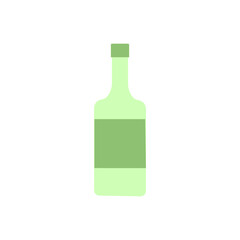 Green Water Bottle isolated on white background.
