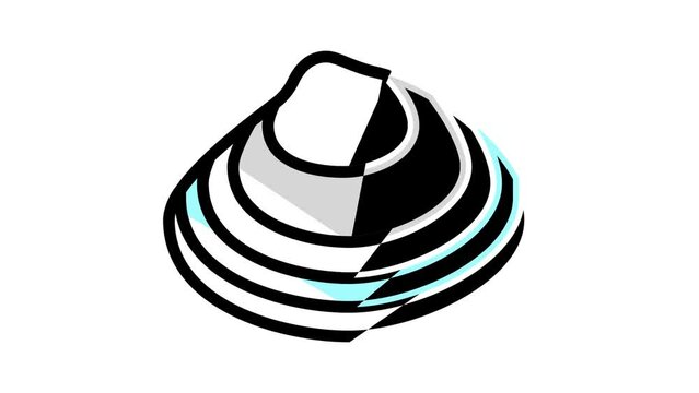 surf clam color icon animation