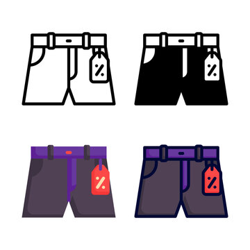 Sale pants Icon Set Style Collection