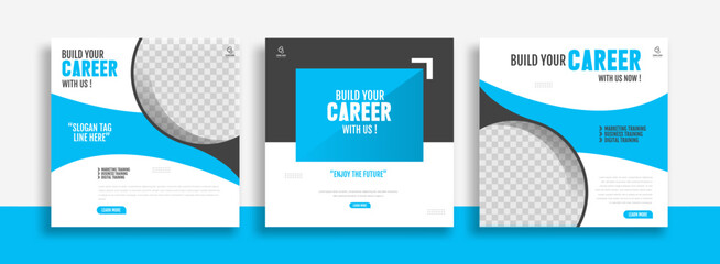 set of Creative career social media post and story banner for promotions. web banner vector illustration
