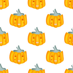 Seamless Pumpkin Jack pattern, Halloween picture, for printing