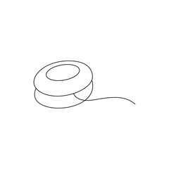 Yo-yo or yoyo toy on string line art vector isolated on white background. icon for apps and websites.