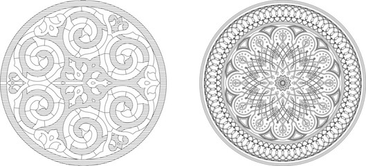 vector decorative arabic custom motif with white background