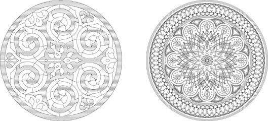 vector decorative arabic custom motif with white background