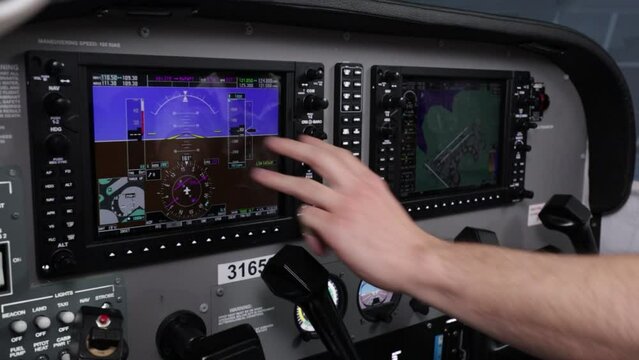 pilot training on a light aircraft simulator