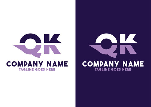 Letter QK logo design vector template, QK logo