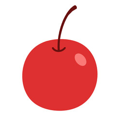 Isolated Single Cartoon Cherry Fruit