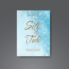 Wedding invitation with abstract watercolor background