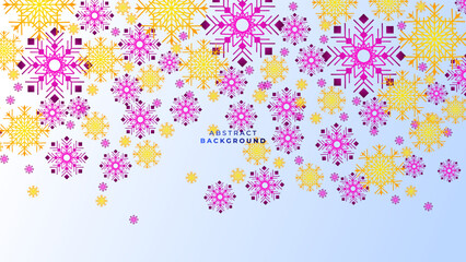 Christmas holiday background with snowflake and text space. Merry christmas winter design card. Vector illustration. New year background with snow decoration. For banner, greeting card, and wallpaper