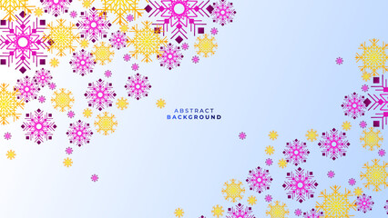 christmas background with snowflake winter snow border vector illustration for greeting card, wallpaper, banner, happy holiday, new year, and party invitation