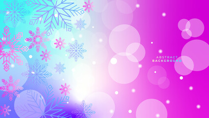Fototapeta na wymiar Christmas holiday background with snowflake and text space. Merry christmas winter design card. Vector illustration. New year background with snow decoration. For banner, greeting card, and wallpaper