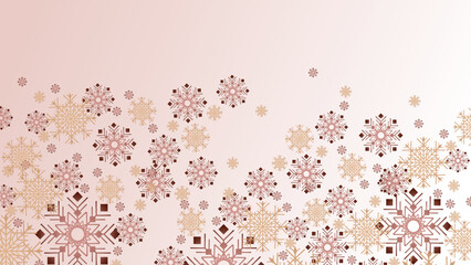 christmas background with skin tone snowflake decoration. New year 2023 and merry christmas card. Snowflake snow decoration with beige paster color tone
