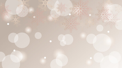 christmas background with skin tone snowflake decoration. New year 2023 and merry christmas card. Snowflake snow decoration with beige paster color tone