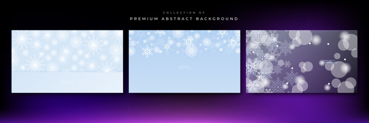 Beautiful blue christmas background with snowflake and copy space. Merry Christmas and Happy New Year 2023 greeting card. Horizontal new year banner, header, poster, card, website. Vector illustration