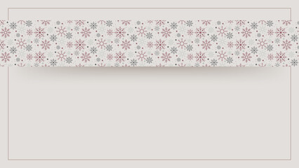 christmas background with snowflake decoration and copy space. Beautiful christmas decoration with winter theme. Merry Christmas and happy New Year background