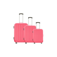 Modern suitcases for travelling on white background