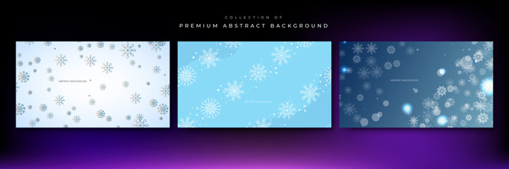 blue christmas background with white snowflakes vector illustration