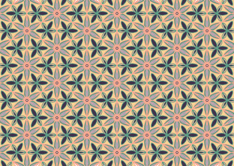 Floral pattern, vintage geometric pattern. Retro style and Aesthetic.