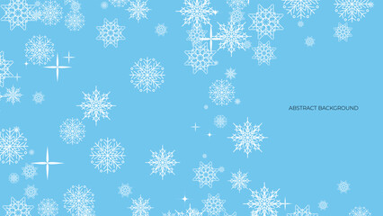 Naklejka na ściany i meble blue christmas background with white snowflakes vector illustration