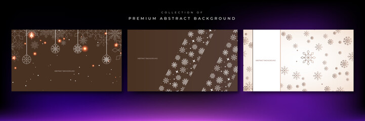 Beige pastel christmas card with snowflake border vector illustration. Christmas background with snowflake snow winter decoration. Christmas background with snow